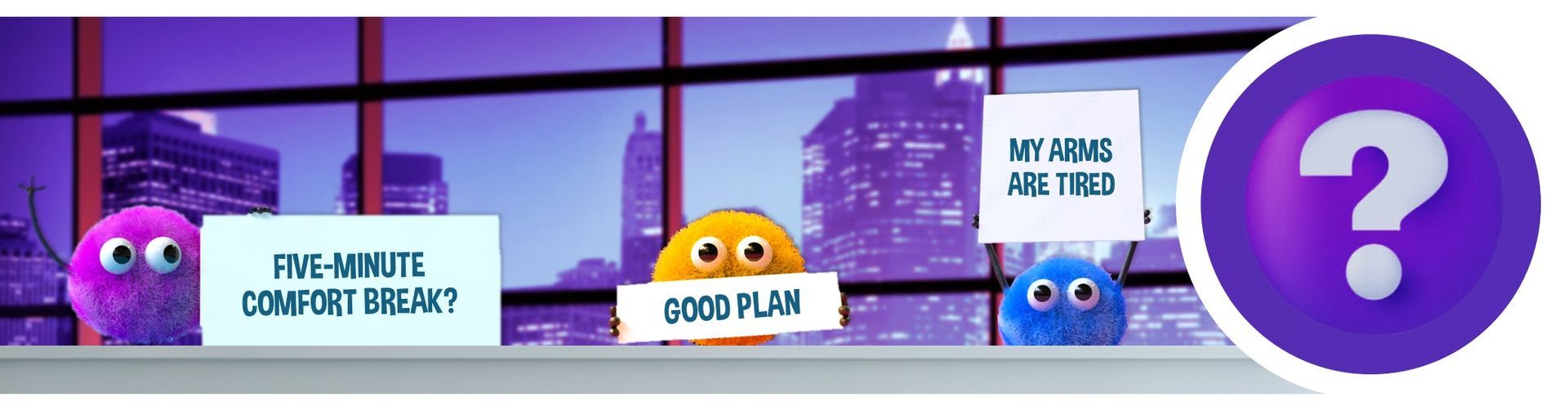 Animated blobs with signs: 