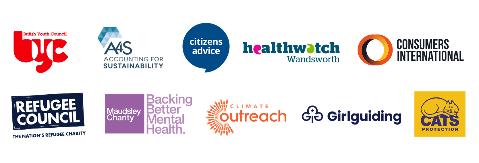 Logos of various organisations including TVC, Refugee Council, and Healthwatch.