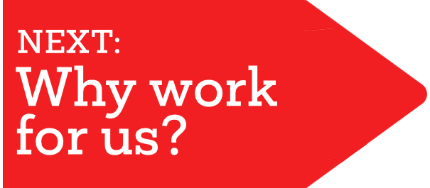 Red arrow with white text reading 