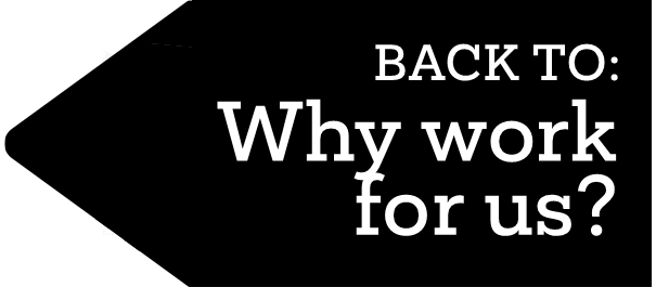 Black arrow with white text reading 