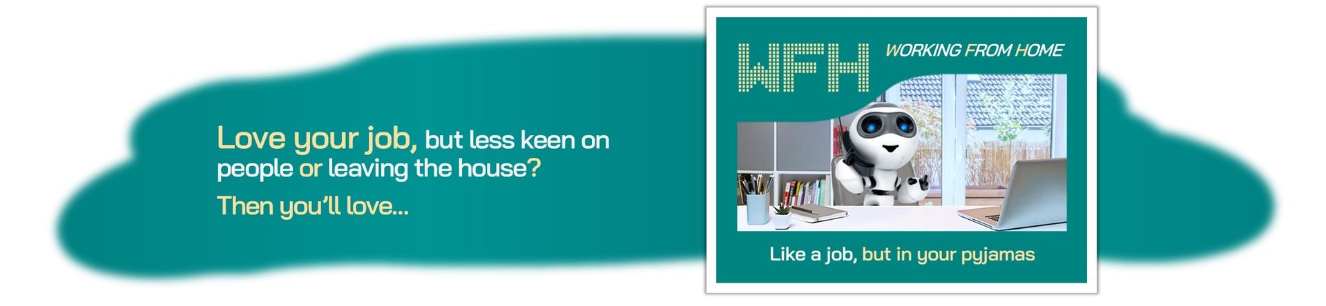 Text on a teal background: 