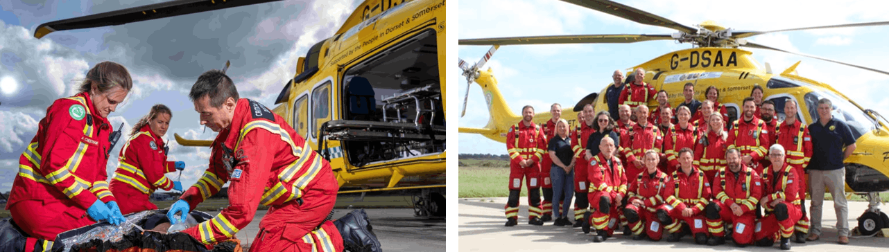 Two museum scenes: workers adjusting a painting, and a crowd viewing an exhibit under glass.