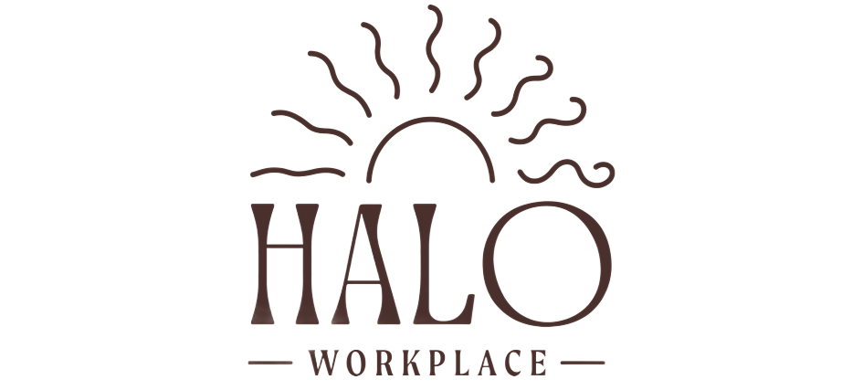 Logo for Halo Workplace: a sunburst over the word HALO and the word WORKPLACE below.