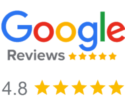Google Reviews logo with a 4.8 star rating.