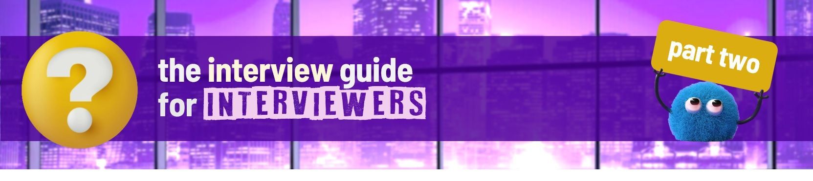 Banner with a question mark, text 