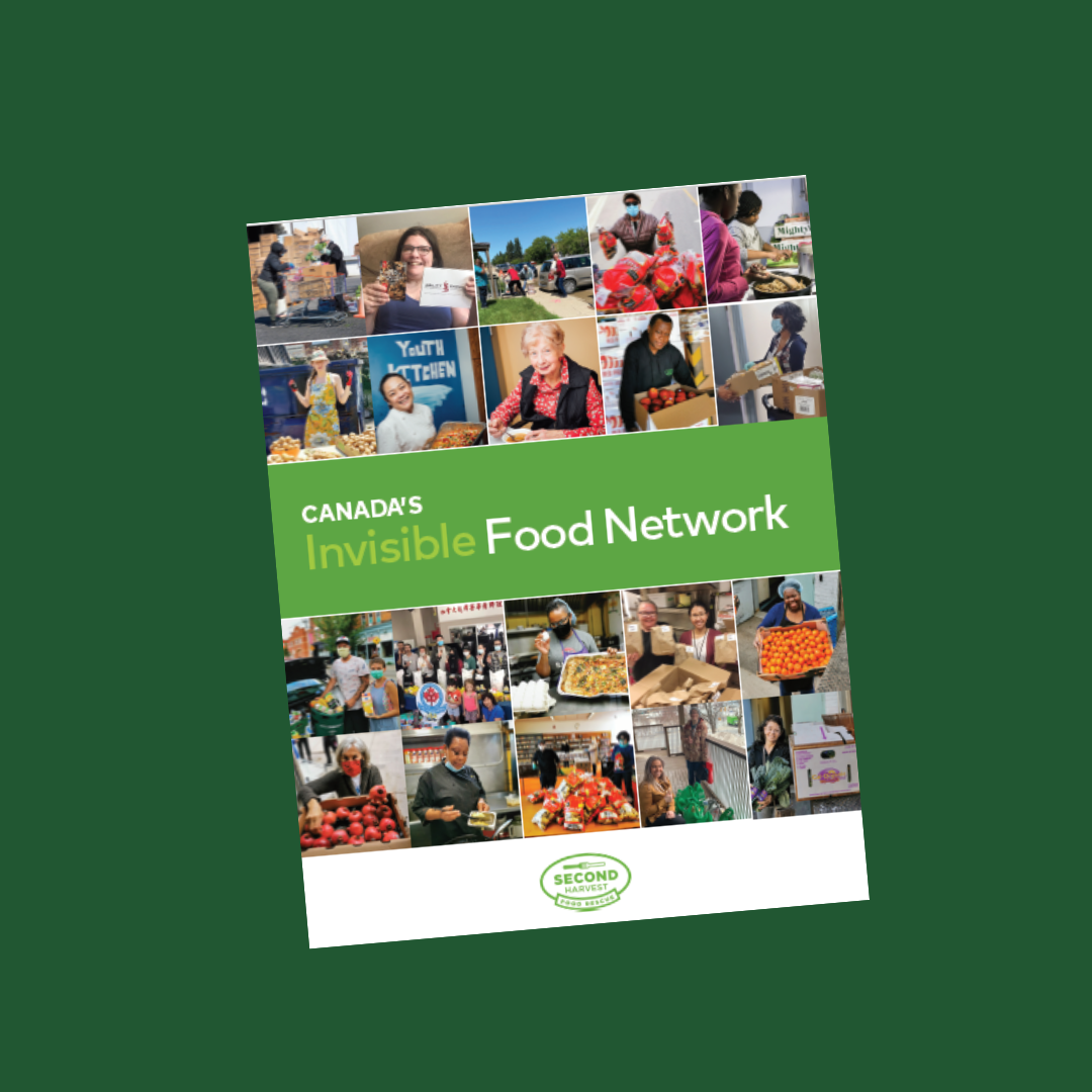 A book titled canada 's invisible food network designed for Second Harvest