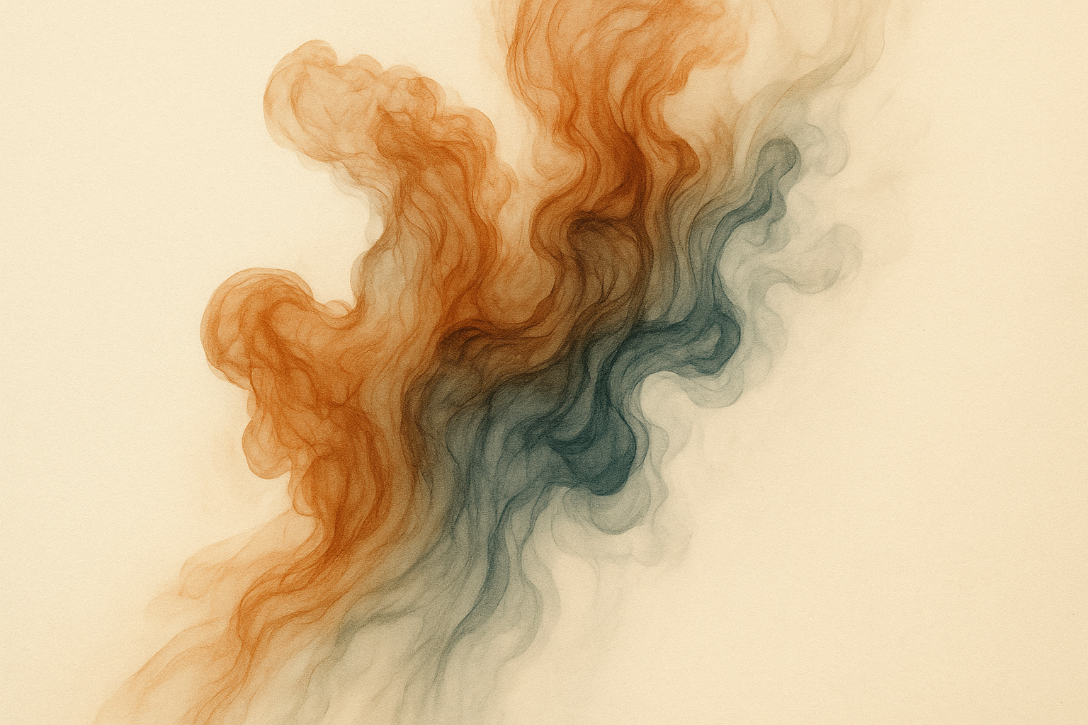 A close up of a painting of smoke on a white background.