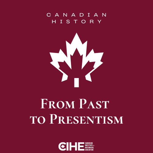 A poster for canadian history with a maple leaf on it