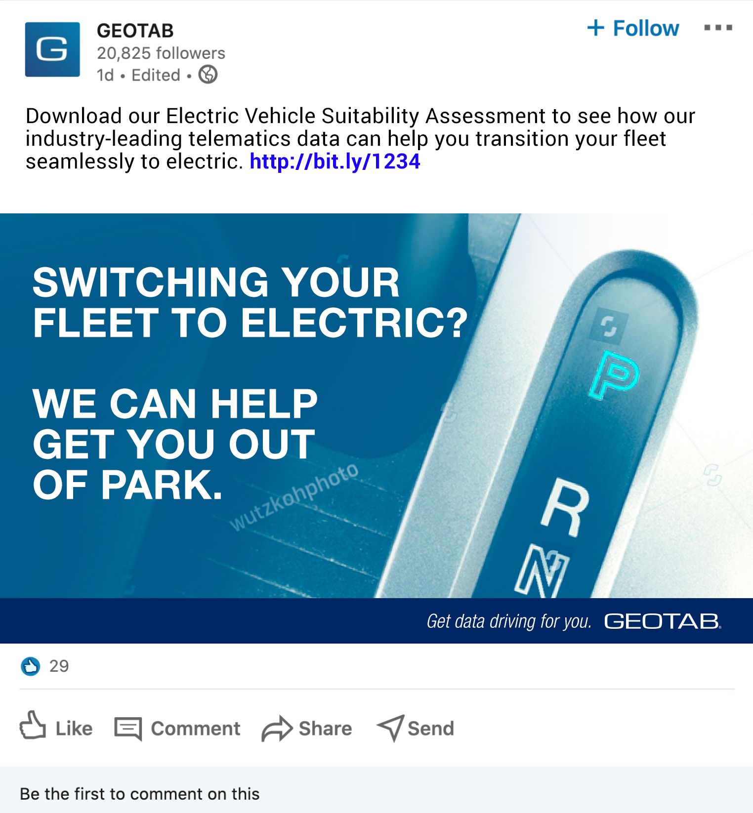 An advertisement for a fleet of electric vehicles
