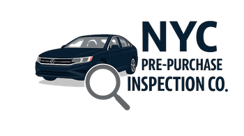 NYC Pre-Purchase Inspection Co. logo with a car and magnifying glass