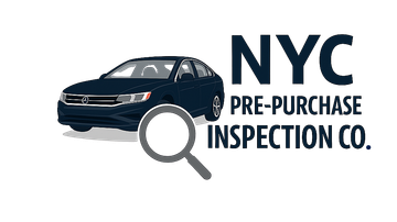 NYC Pre-Purchase Inspection Co. logo with a car and magnifying glass