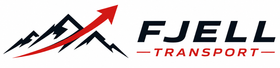 Fuel Transport logo with black mountains and red upward arrow on a white background