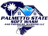 A logo for palmetto state soft wash and pressure washing llc