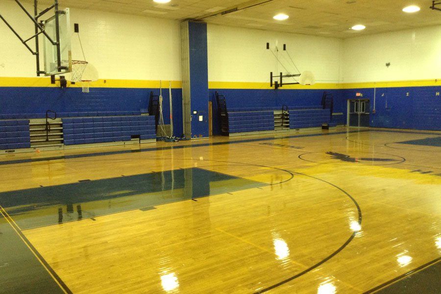 Shiny Basketball Floor