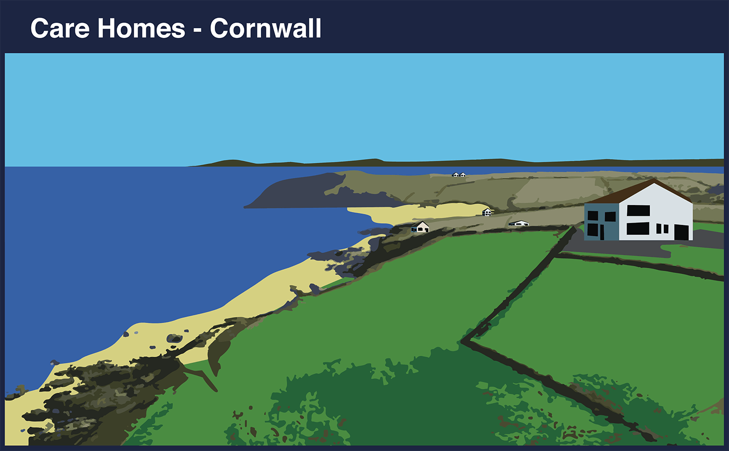 Illustration of Cornish Landscape by Nathanial Bradford