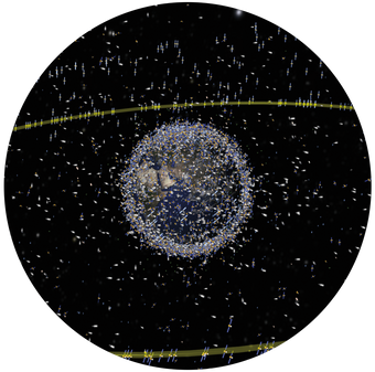 ESA Image showing space satellites in orbit