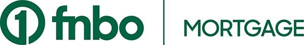 The logo for fnbo mortgage is green and white.