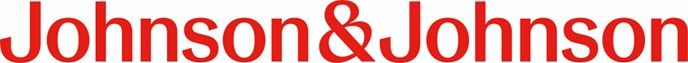 Johnson & johnson is written in red on a white background