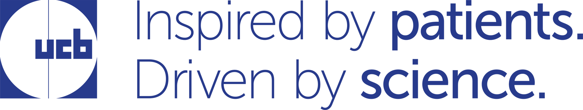 The logo for ucb is inspired by patients driven by science