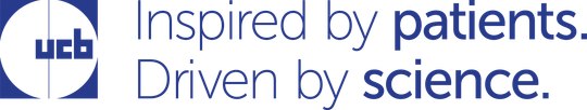 The logo for ucb is inspired by patients driven by science