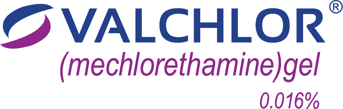 A logo for valchlor mechlorethamine gel 0.016 %