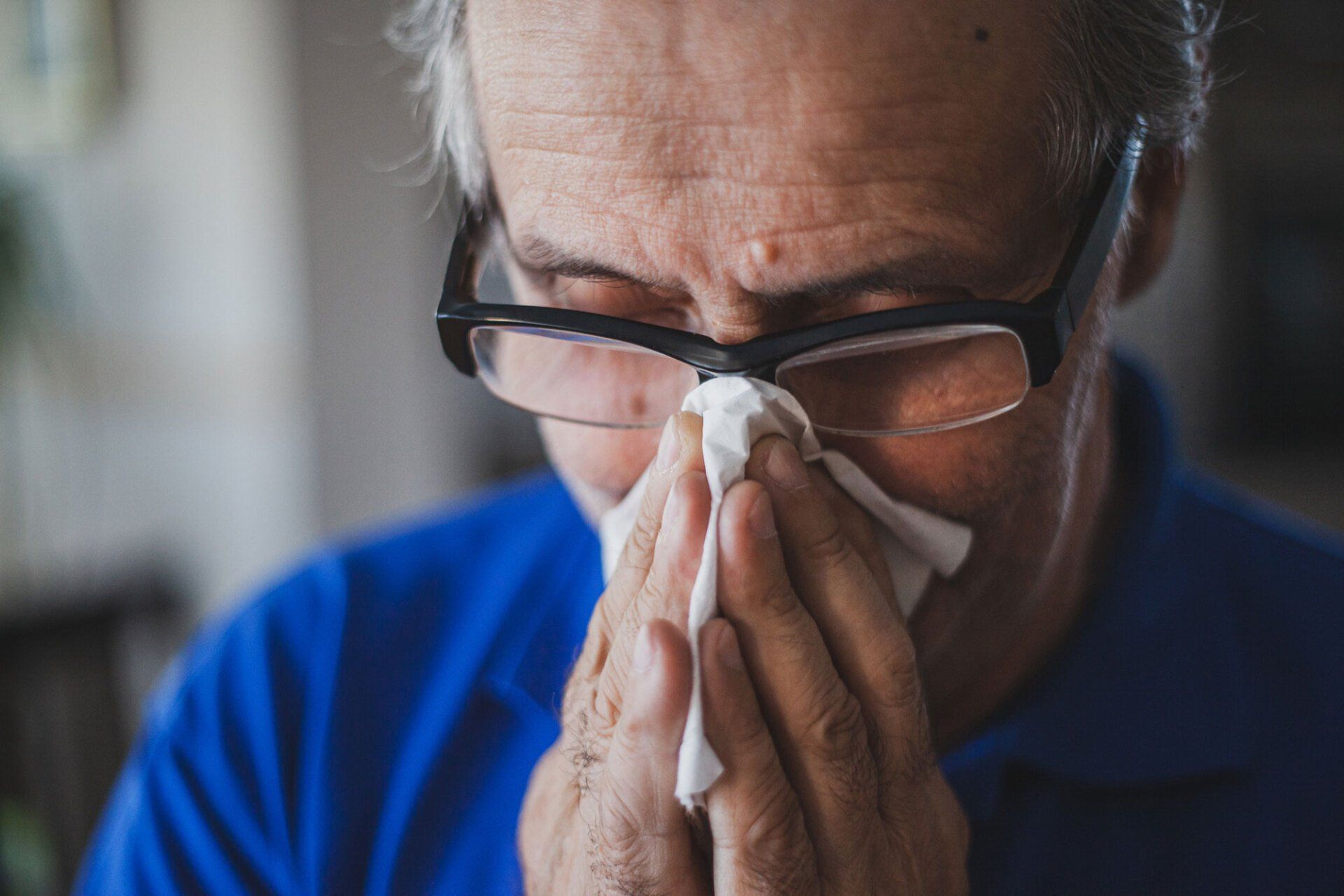 Senior Man with Allergy — Portage, MI — Cornerstone Chiropractic Center