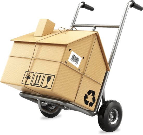 Delivery Box on a Push Cart — Peoria, AZ — New Beginnings Moving Solutions