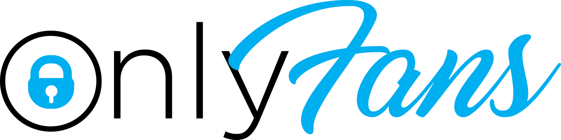 OnlyFans logo with a lock icon and stylized text in black and light blue.