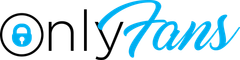 OnlyFans logo with a lock icon and stylized text in black and light blue.