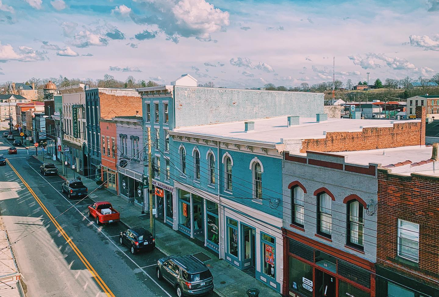 Downtown Cynthiana buildings near regional office