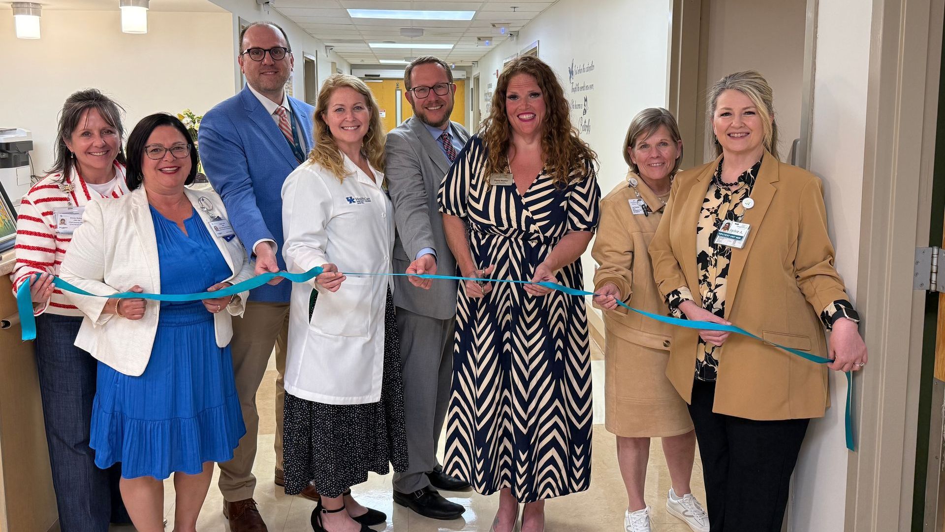 Team members from UK HealthCare and Bluegrass Care Navigators held a ribbon cutting at the new location for the inpatient hospice unit. 