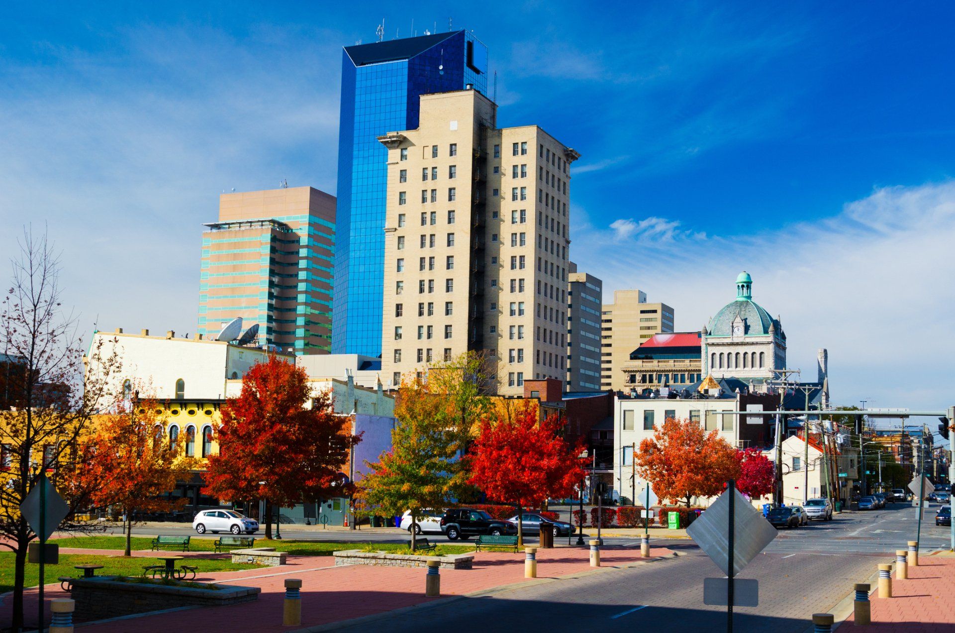 Downtown Lexington buildings near regional office