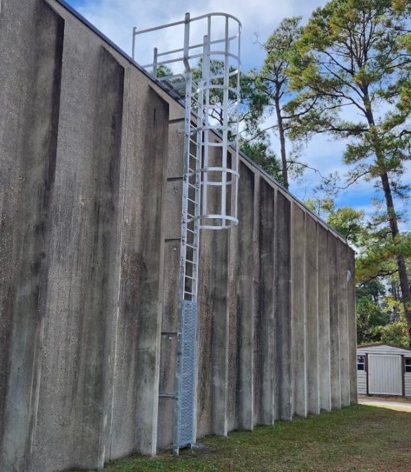 Tall Metal Ladder – Savannah, GA – CaM Piping and Welding, LLC