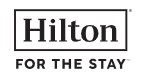 The hilton for the stay logo is black and white.