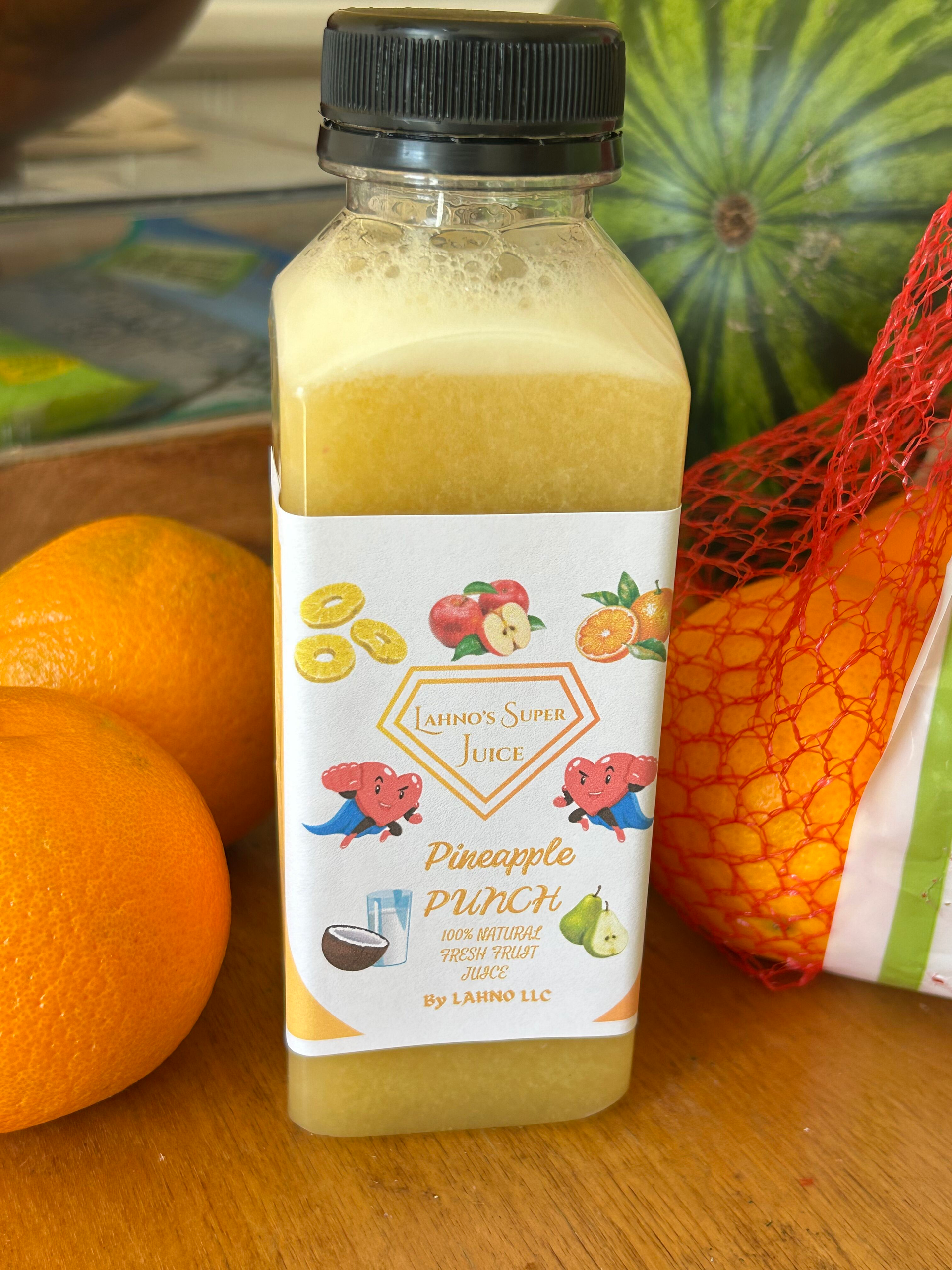 PINEAPPLE PUNCH COLD PRESSED FRESH FRUIT JUICE 12oz, 33oz or 12oz 6 pack