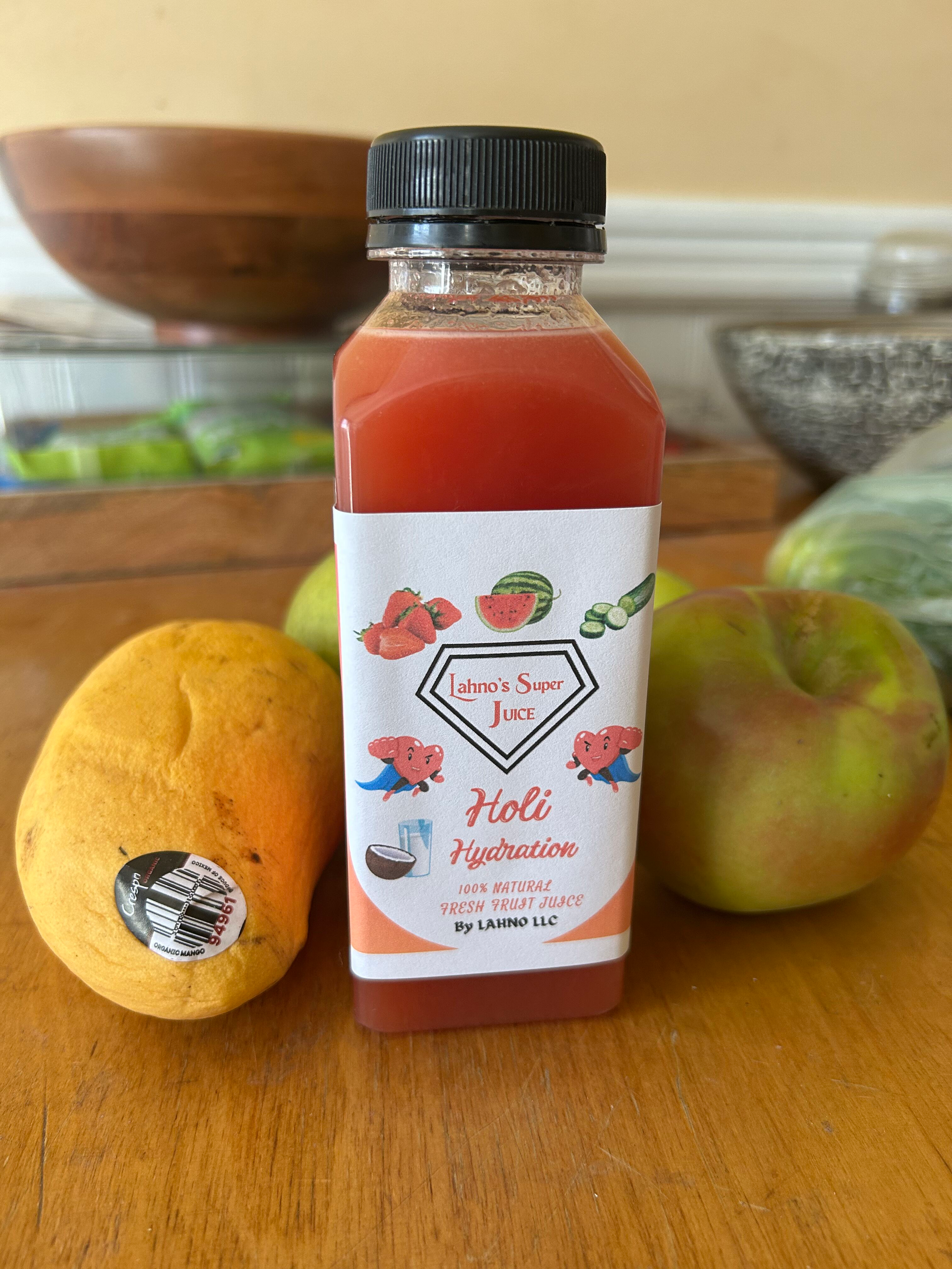 Holi Hydration. Watermelon, Strawberry and Cucumber cold pressed juice