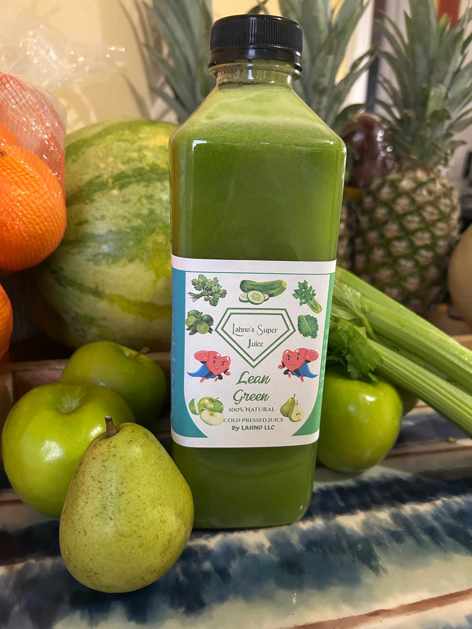 LEAN GREEN COLD PRESSED FRESH JUICE 12oz, 33oz or 12oz 6 pack