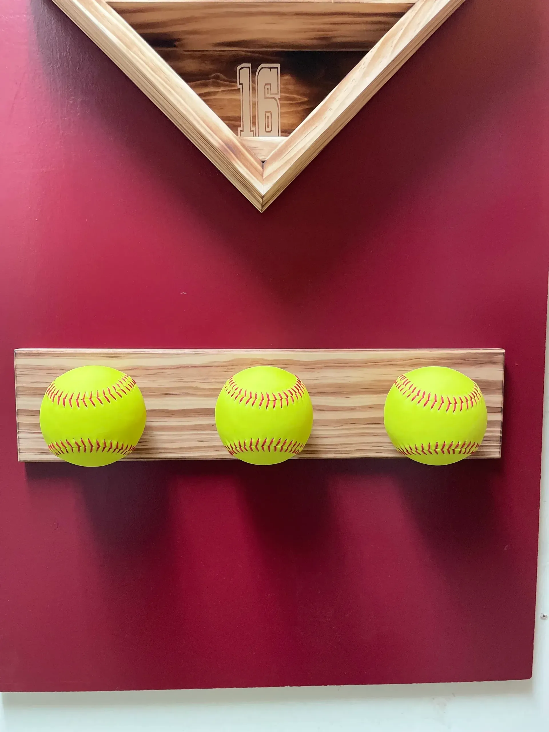 Rustic Softball Hat/Coat/Medal Hanger