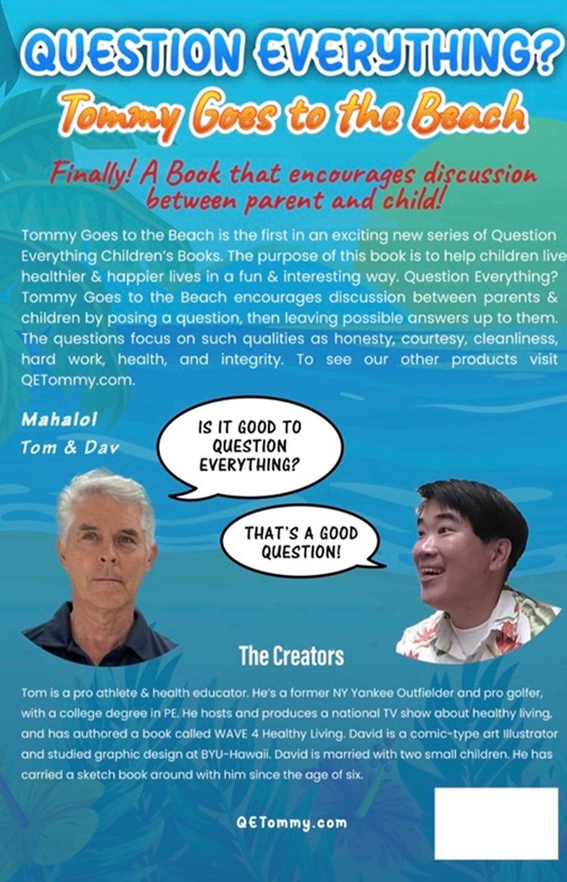 The back cover of a book titled question everything.