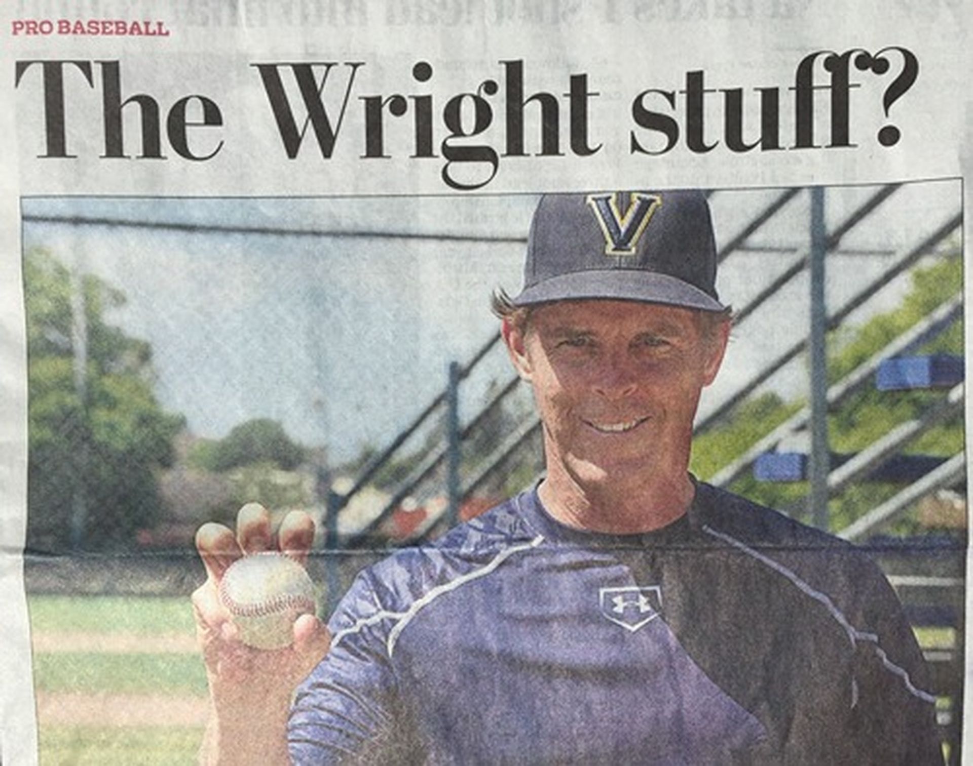 Tom Wright in a newspaper article about the wright stuff