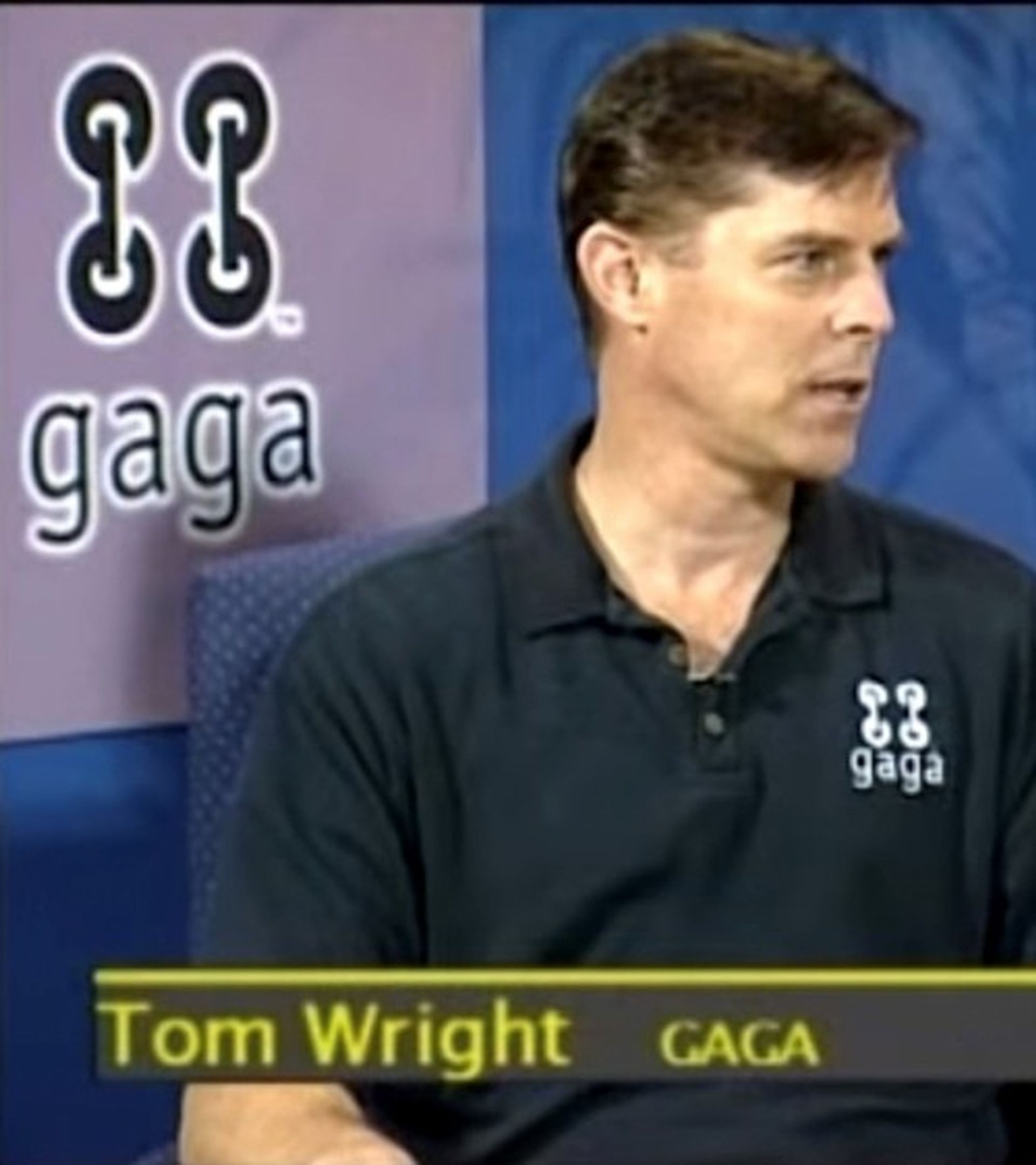 Tom Wright with the name tom wright on his shirt
