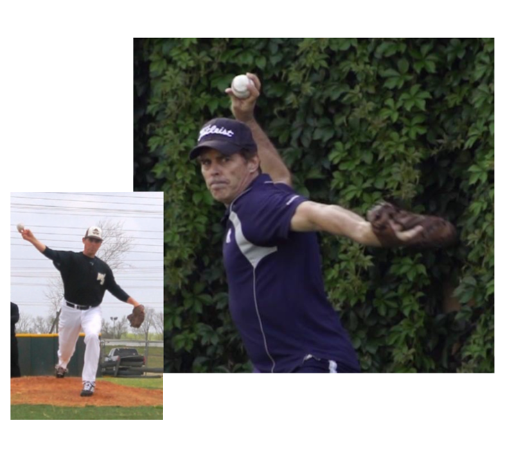 Tom Wright is pitching a baseball