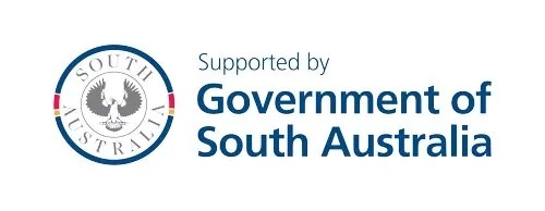 Logo for the Government of South Australia, a blue circle with a stylized bird graphic, and text stating 