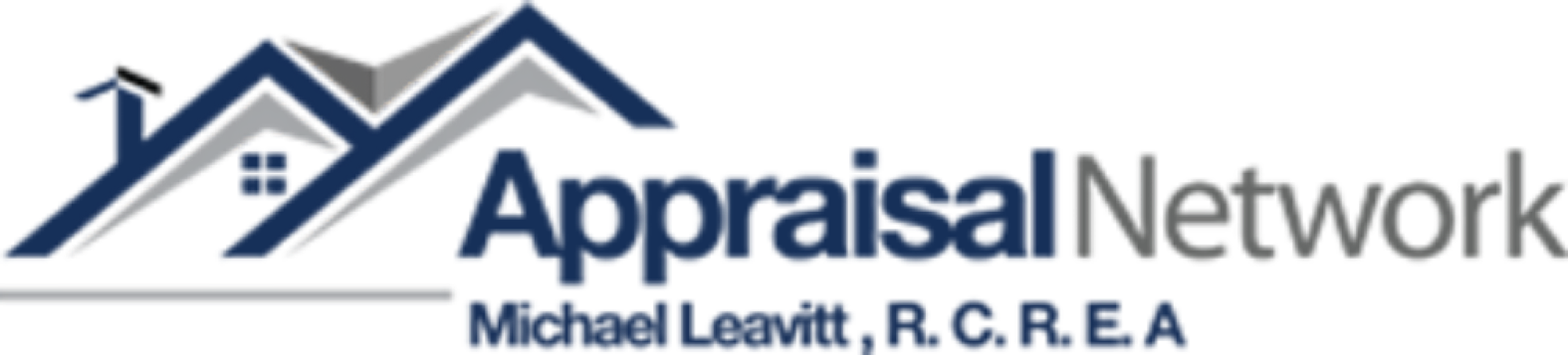 A logo for the Appraisal Network with a house on it