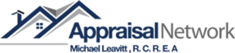 A logo for the Appraisal Network with a house on it