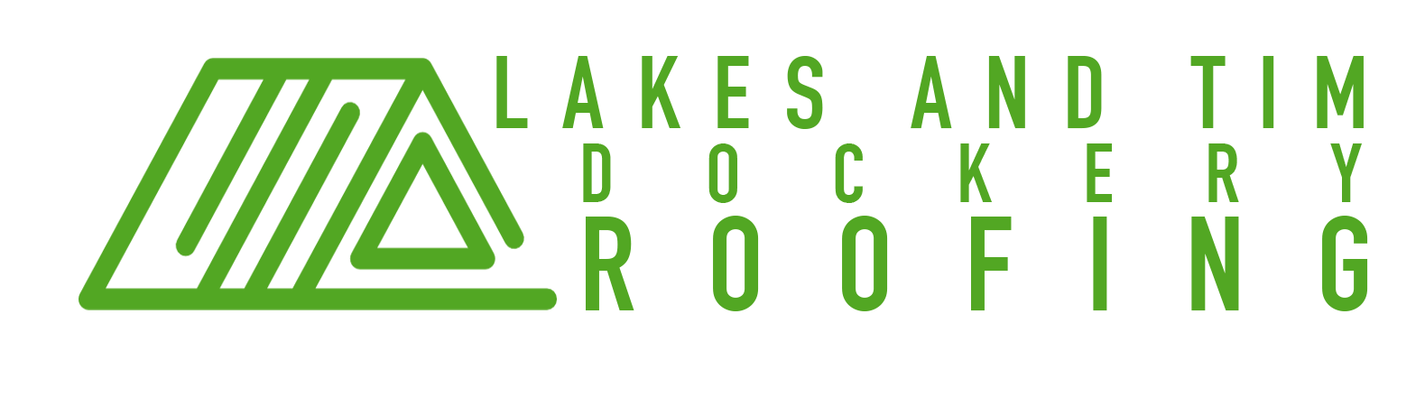 A logo for lakes and tim dockery roofing