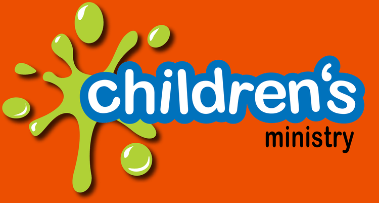 A children 's ministry logo on an orange background