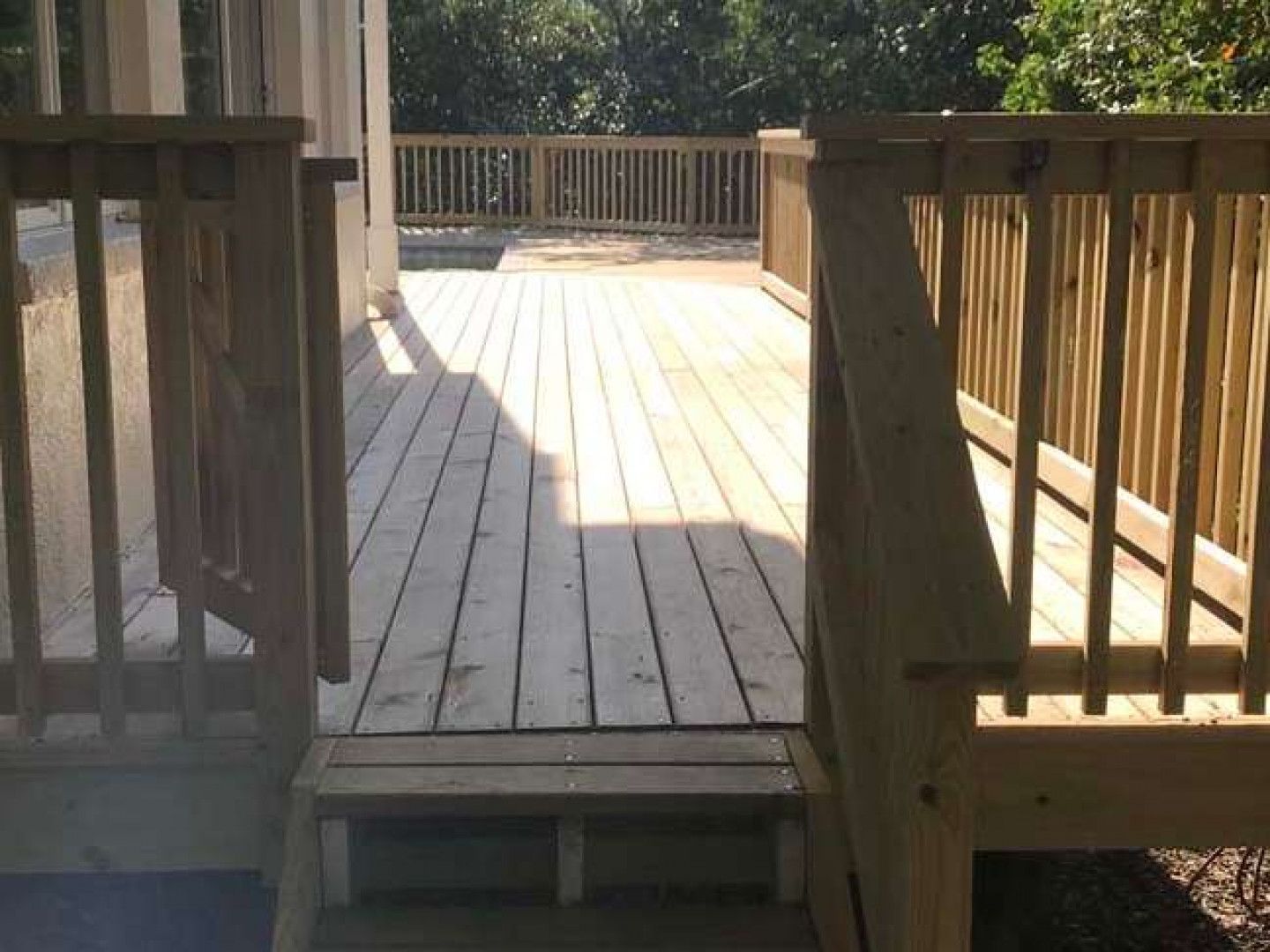 wooden deck family home