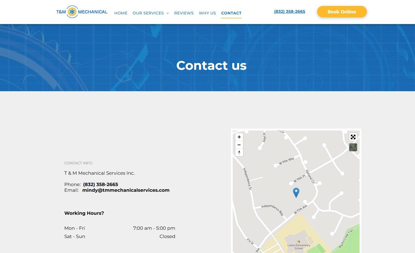 Contact Us T & M Mechanical Services, Inc.