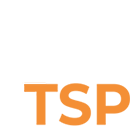 The word tsp is written in orange on a white background.